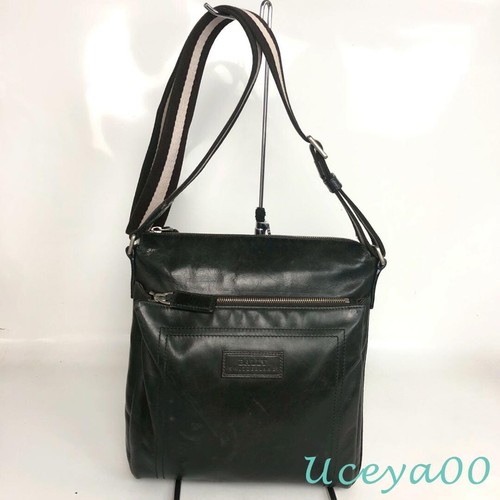 Bally black leather messenger - leather,