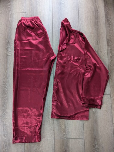 Red burgundy silk - silk, pyjamas