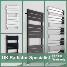 Designer Flat Panel Bathroom Heated Towel Rail Radiator Ladder Warmer All Size