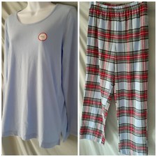 Pajama Set Blue Red Tartan