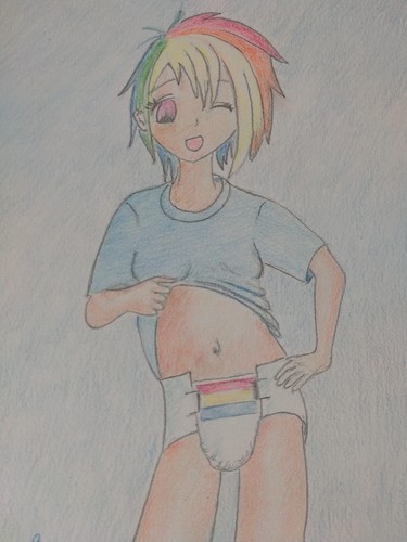 Abdl art adult baby - adult, diaper