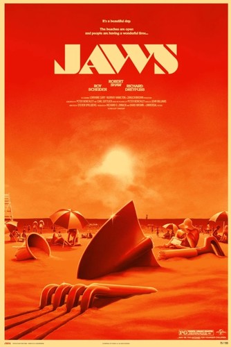 Jaws screen print poster matt - print,
