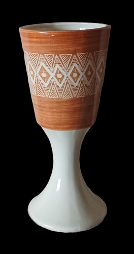 Studio pottery ceramic chalice - pottery,