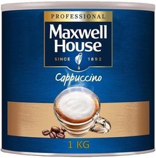 Maxwell House Cappuccino Instant Coffee - Tin 1kg, Approximately 73 Servings