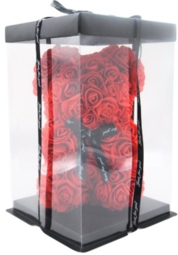 Red rose bear gift box - bear,
