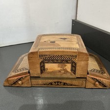 Vintage Cigarette Box Wooden Beautifully Decorated