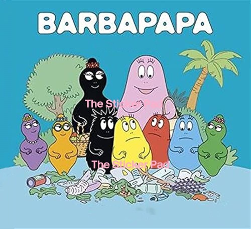 Sticker barbapapa retro tv - barbapapa,
