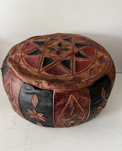 Vintage pouffe leather look - vintage,