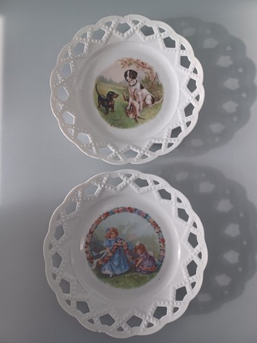 Pair vintage pierced bone - vintage,