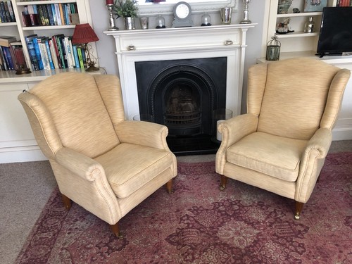 Pair wingback arm chairs - pair, of