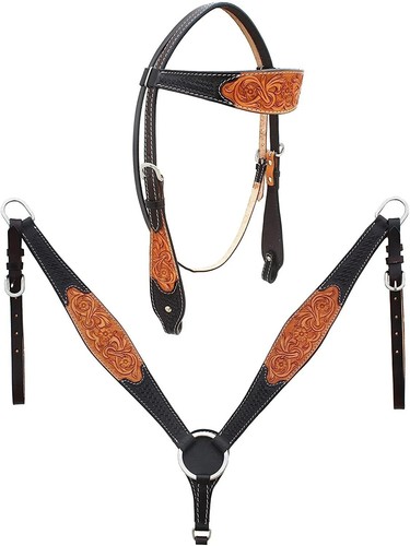 Leather western tack set - leather,