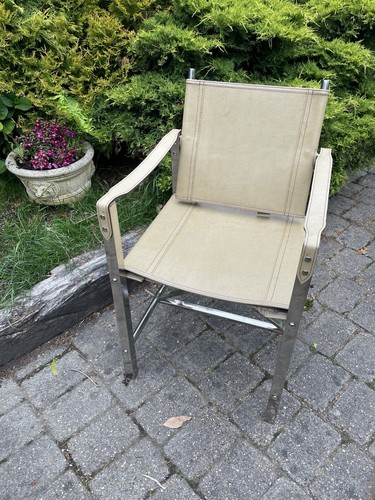 Chrome leather directors chair - leather,