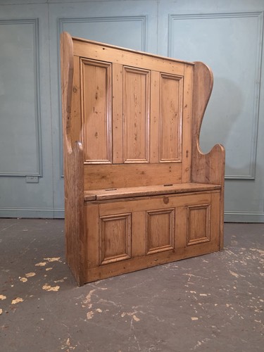 Antique pine bench storage - antique,