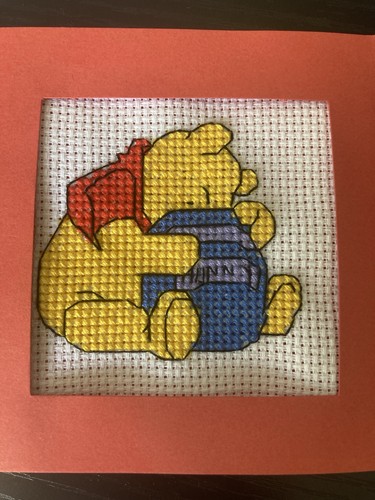Handcrafted cross stitch - cross, card