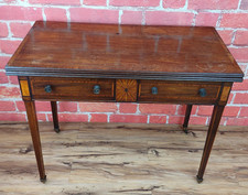 Antique card table inlaid - card,