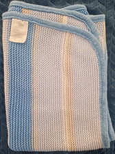 Blue Knitted Blanket Stripes
