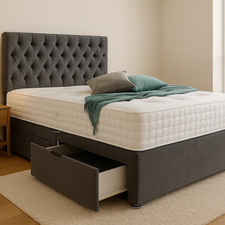 Divan Bed Set Plush Velvet