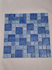 Swimming Pool Glazed Ceramic Mosaic Tile Sheets - Decorative Blend - light Blue