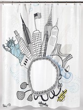 Shower Curtain Funky City 70 x