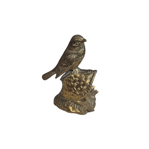 Vintage solid brass robin - solid,