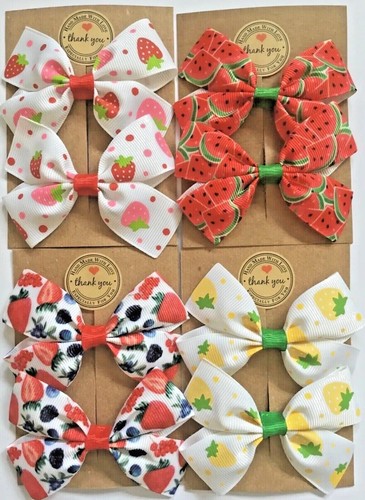 Summer fruit hair bow - summer,