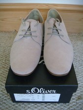 BNIB s. Oliver Black Label Beige Suede Lace-up Ladies Shoes UK 6