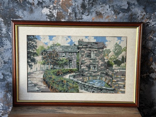 Vintage framed needlepoint - vintage,