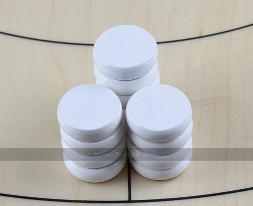 Tracey white crokinole buttons - white,
