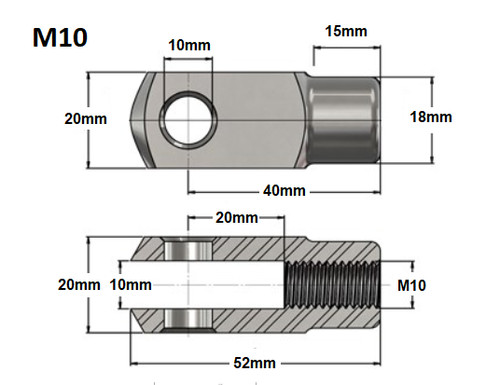 Clevis fork end yoke joint - clevis,