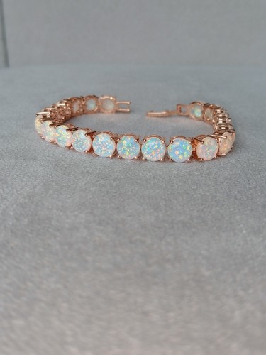 Gold white opal tennis - gold,