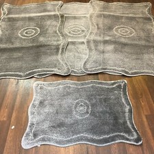 ROMANY WASHABLES GYPSY MATS TARGET 75X125CM CHARCOAL 4PC SETS NON SLIP CARPETS
