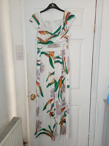Summer white floral jumpsuit