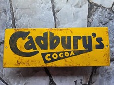 VINTAGE CADBURY'S COCOA PORCELAIN SIGN GAS OIL TRUCK 16"×6"