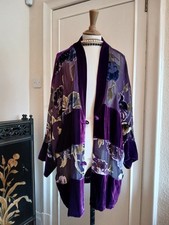 Dream Keeper Dark Violet Burnt-Out Devore Jacket - One size