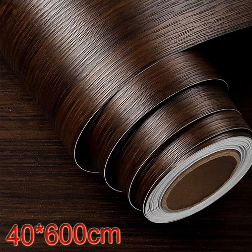 Walnut wood grain vinyl - 6m,
