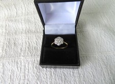 ANTIQUE, 18CT YELLOW GOLD & PLATINUM DAISY DES DIAMOND RING, SIZE O 3/4, 2.32gs