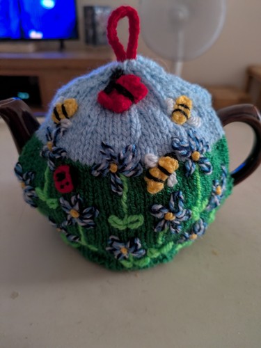 Hand knitted tea cosy - knitted, for