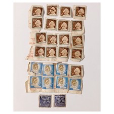 Vintage 1940s 1950s 6d National Savings Stamps Princess Anne Blue & Sepia Flag