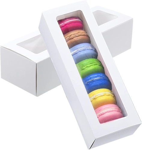 White macaron boxes - macaron, with