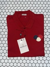 Mens Moncler Red Polo Shirt