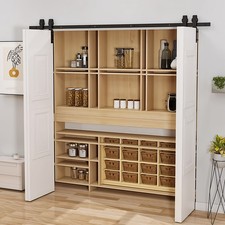 4/10FT Wood Barn Door Sliding