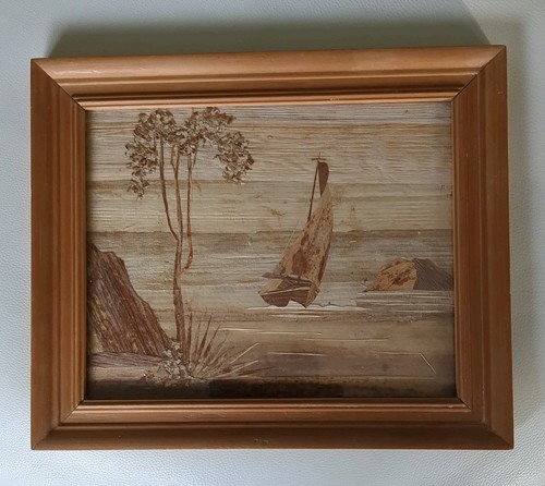 Vintage marquetry picture - marquetry,
