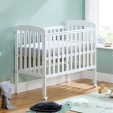 A GRADE -  BABYMORE SPACE SAVER COT - WHITE