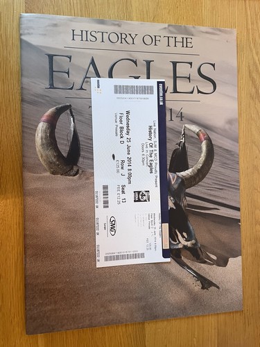 Eagles programme and - programme, ticket