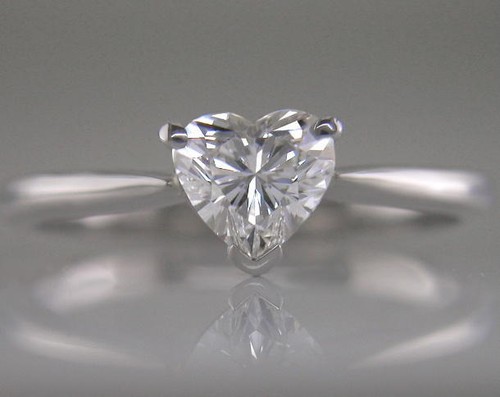 Diamond solitaire heart shape - diamond,