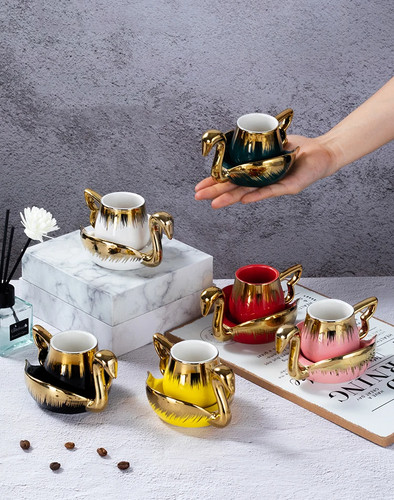 Elegant swan ceramic mug - swan,