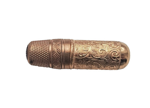 Antique victorian brass etui - antique,