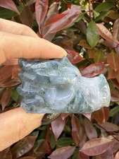 Moss Agate Dragon Head