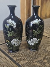 Pair japanese cloisonne vase - pair,
