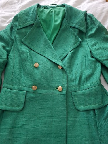 Vintage raw silk green double - vintage,